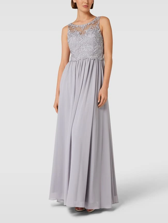 Laona Abendkleid Mit Floralen Stickereien - Eisblau 3 Laona Abendkleid Mit Floralen Stickereien - Eisblau