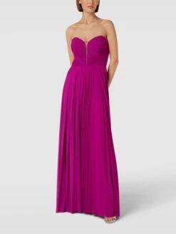 TROYDEN COLLECTION Abendkleid Mit Plisseefalten - Fuchsia