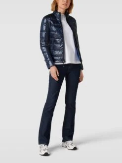 Blauer Usa Daunenjacke Mit Stehkragen - Marineblau