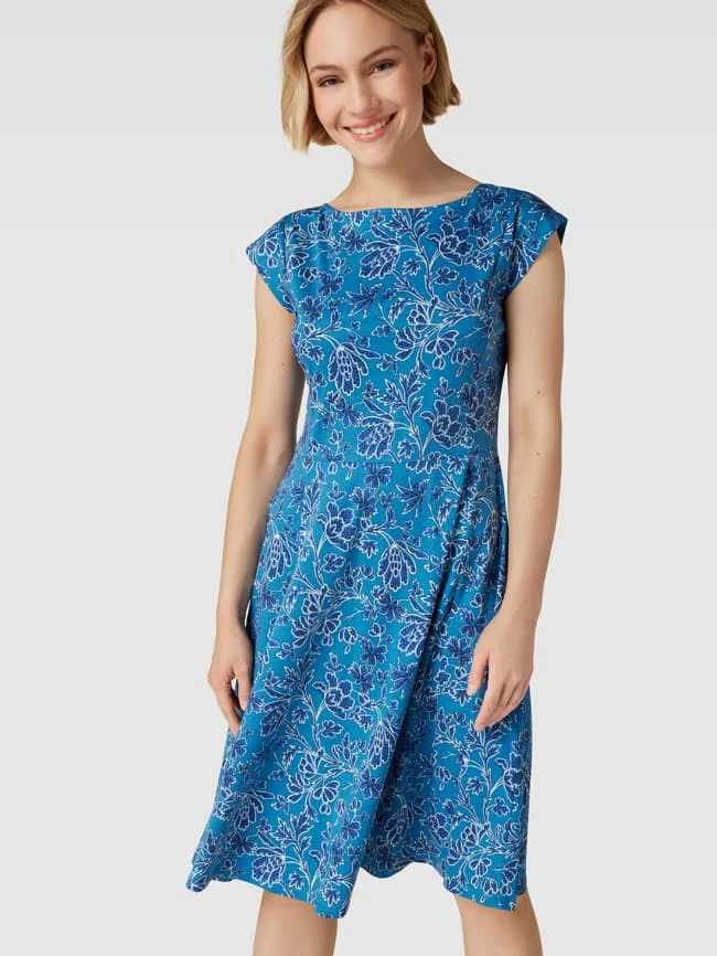 Weekend Max Mara Knielanges Kleid Aus Baumwolle Mit Floralem Print - Blau 5 Weekend Max Mara Knielanges Kleid Aus Baumwolle Mit Floralem Print - Blau – Bild 3