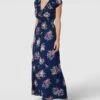 Apricot Maxikleid Mit Floralem Allover-Muster - Marineblau