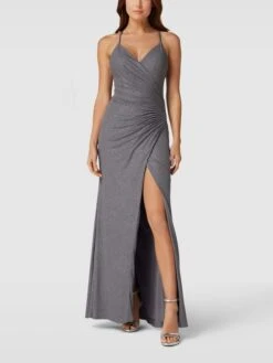 Mascara Abendkleid Mit Gelegten Falten - Graphit
