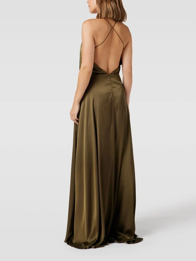 Unique Abendkleid Mit Spaghettiträgern - Khaki 7 Unique Abendkleid Mit Spaghettiträgern - Khaki – Bild 5