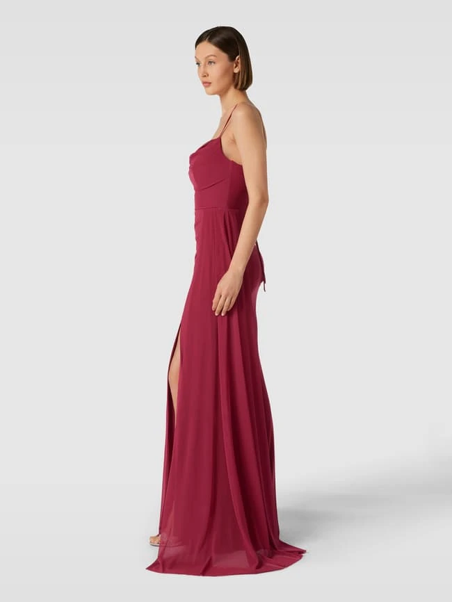 TROYDEN COLLECTION Abendkleid Mit Wasserfall-Ausschnitt - Pink 3 TROYDEN COLLECTION Abendkleid Mit Wasserfall-Ausschnitt - Pink
