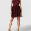 LACE & BEADS Cocktailkleid In Minilänge Mit Paillettenbesatz - Bordeaux Rot