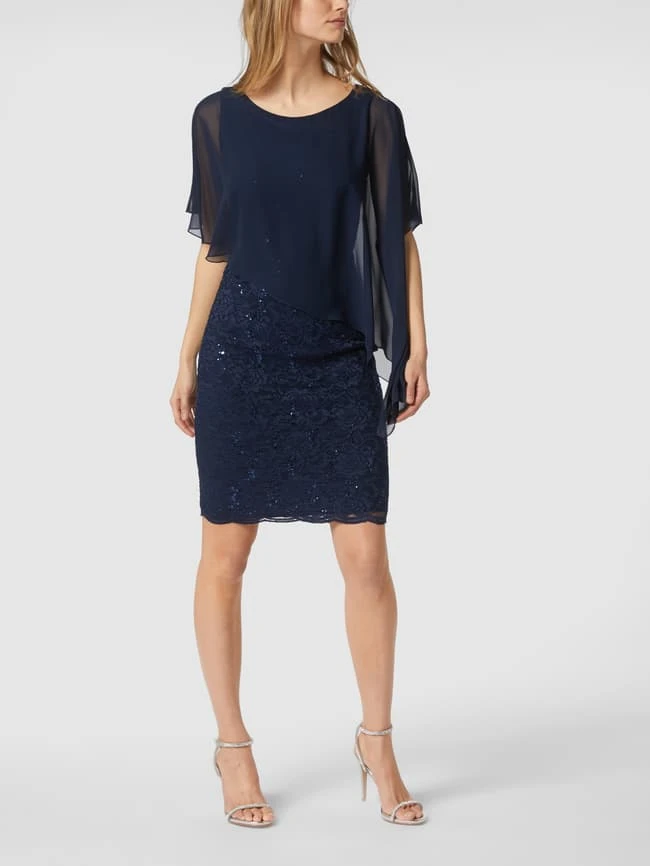 Swing Cocktailkleid Aus Floraler Spitze - Blau 3 Swing Cocktailkleid Aus Floraler Spitze - Blau