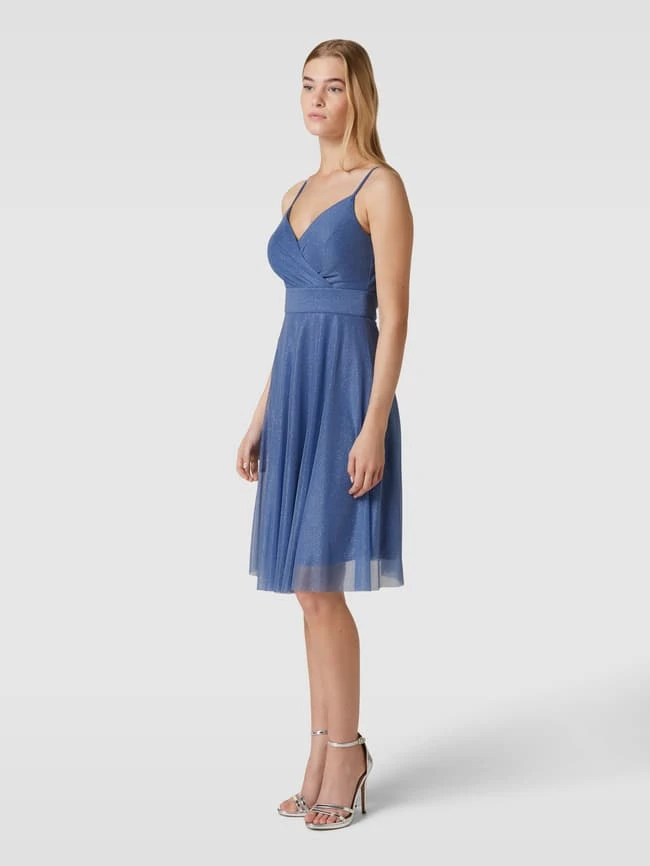 TROYDEN COLLECTION Cocktailkleid Mit Spaghettiträgern - Rauchblau 3 TROYDEN COLLECTION Cocktailkleid Mit Spaghettiträgern - Rauchblau