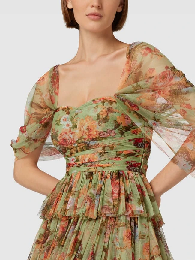 LACE & BEADS Cocktailkleid Mit Semitransparenten Ärmeln - Schilf 5 LACE & BEADS Cocktailkleid Mit Semitransparenten Ärmeln - Schilf – Bild 3