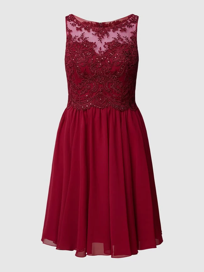 Laona Cocktailkleid Aus Tüll Mit Strasssteinen - Kirschrot 4 Laona Cocktailkleid Aus Tüll Mit Strasssteinen - Kirschrot – Bild 2