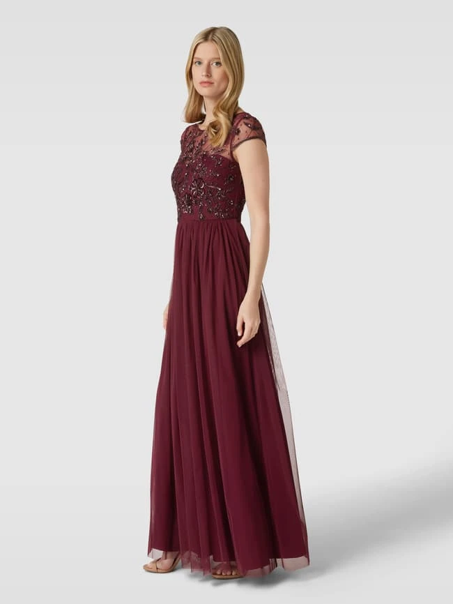 Christian Berg Cocktail Abendkleid Mit Zierbesatz - Kirschrot 3 Christian Berg Cocktail Abendkleid Mit Zierbesatz - Kirschrot