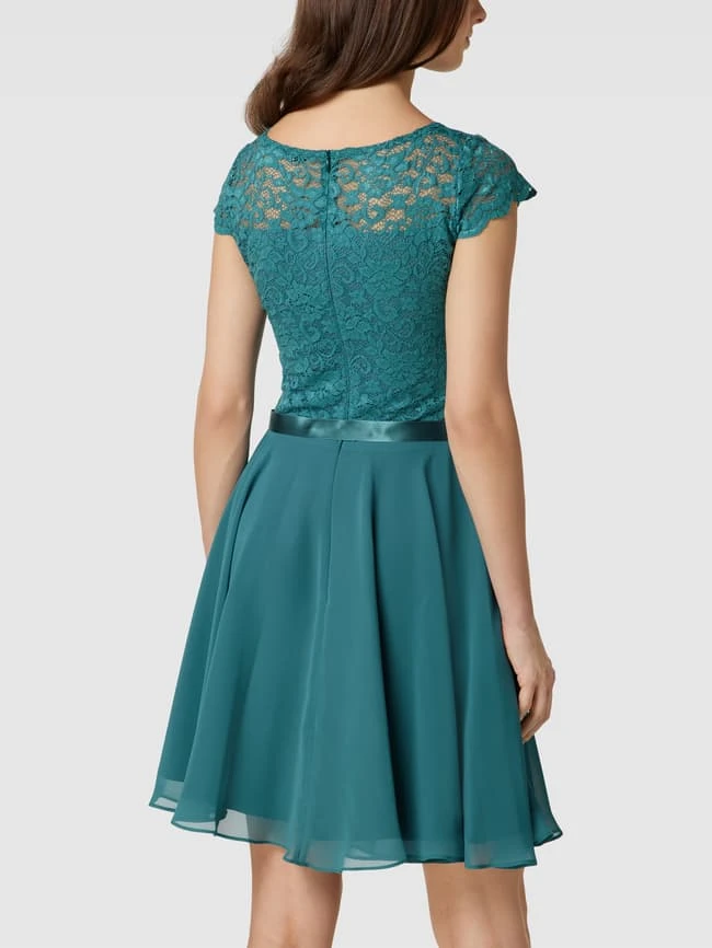 Swing Cocktailkleid Mit Spitzenbesatz - Petrol 7 Swing Cocktailkleid Mit Spitzenbesatz - Petrol – Bild 5