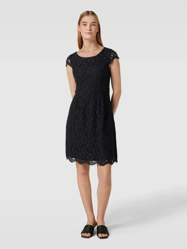 Montego Cocktailkleid Aus Spitze Mit Floralem Allover-Muster - Marineblau 3 Montego Cocktailkleid Aus Spitze Mit Floralem Allover-Muster - Marineblau