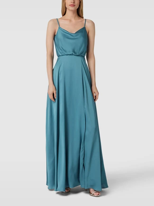 Jake*s Cocktail Abendkleid Mit Wasserfall-Ausschnitt - Ozean Blau 3 Jake*s Cocktail Abendkleid Mit Wasserfall-Ausschnitt - Ozean Blau