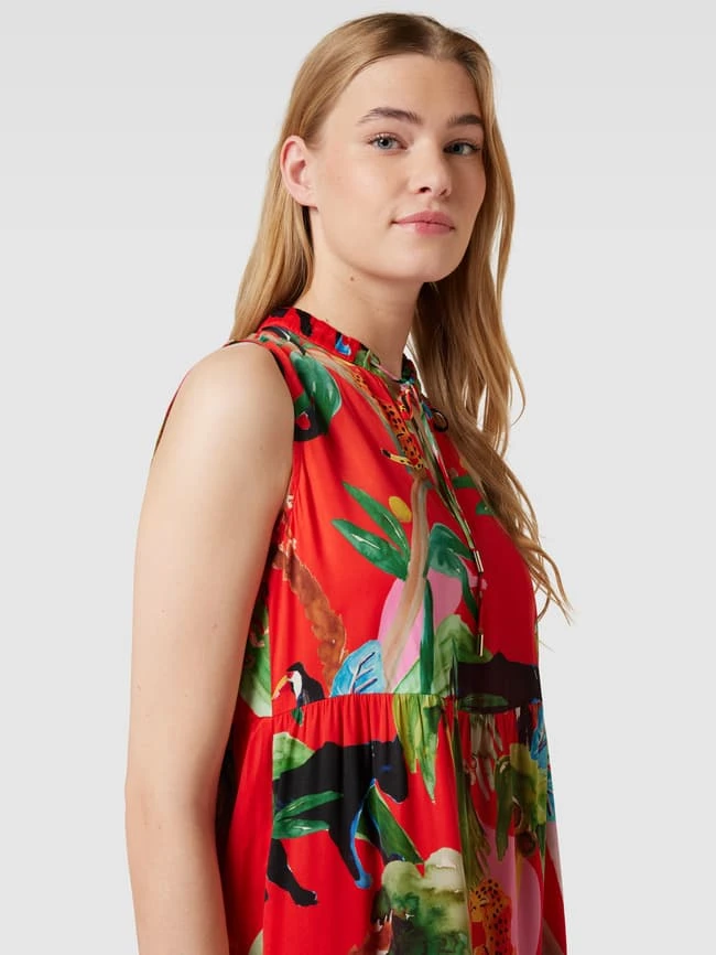 Marc Cain Blusenkleid Mit Allover-Muster - Rot 5 Marc Cain Blusenkleid Mit Allover-Muster - Rot – Bild 3