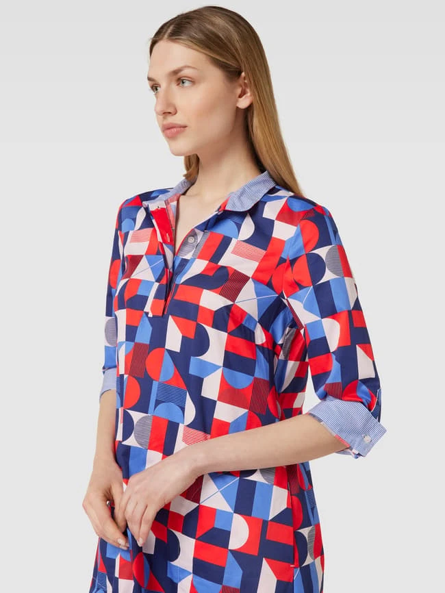 Christian Berg Woman Knielanges Hemdblusenkleid Aus Baumwolle Mit Allover-Print - Dunkelblau 5 Christian Berg Woman Knielanges Hemdblusenkleid Aus Baumwolle Mit Allover-Print - Dunkelblau – Bild 3