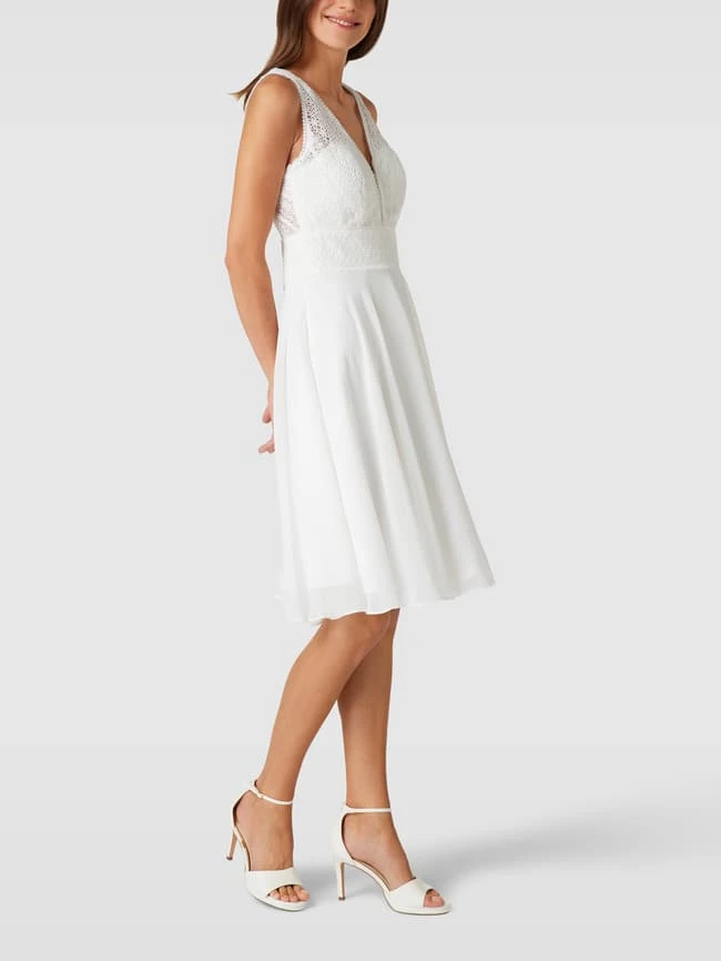 Luxuar Brautkleid In Knielänge Mit Taillenpasse - Offwhite 6 Luxuar Brautkleid In Knielänge Mit Taillenpasse - Offwhite – Bild 4