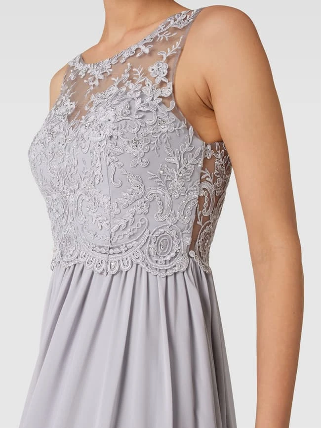 Laona Abendkleid Mit Floralen Stickereien - Eisblau 5 Laona Abendkleid Mit Floralen Stickereien - Eisblau – Bild 3
